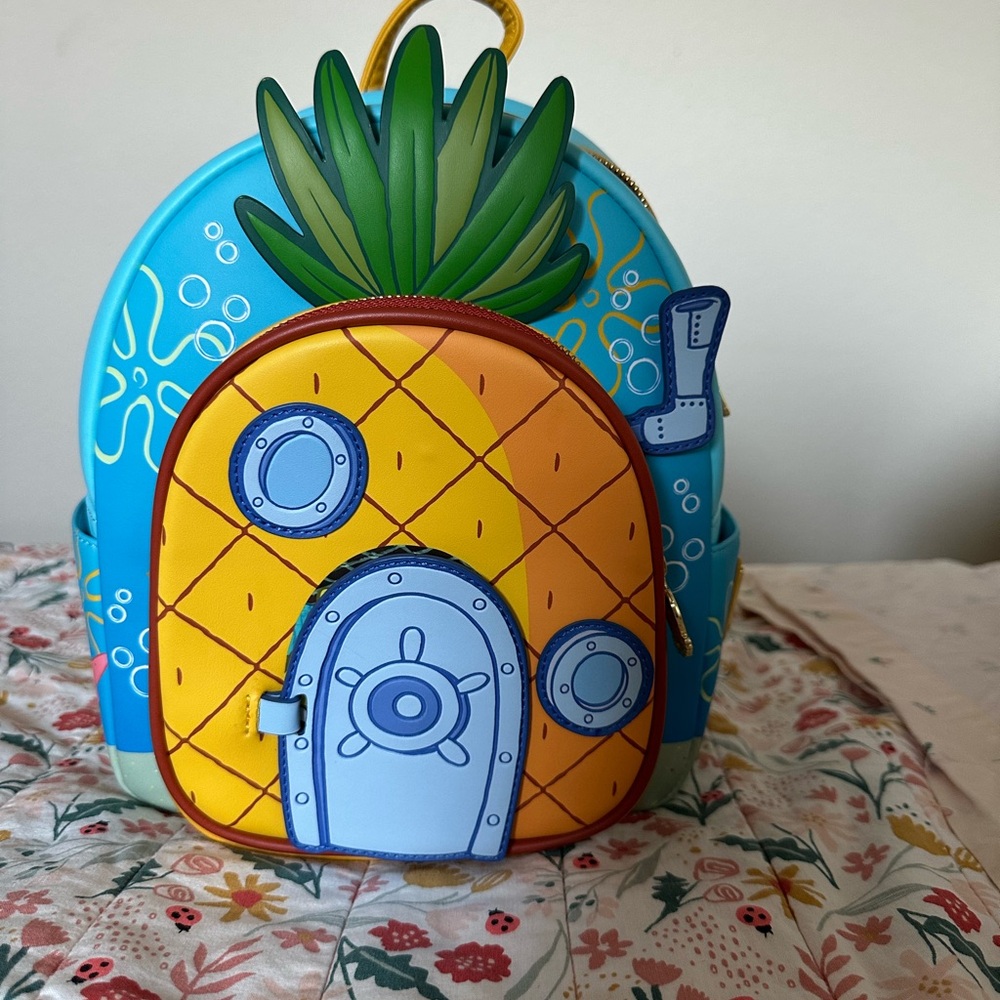 Loungefly Blue and Yellow Pineapple Backpack